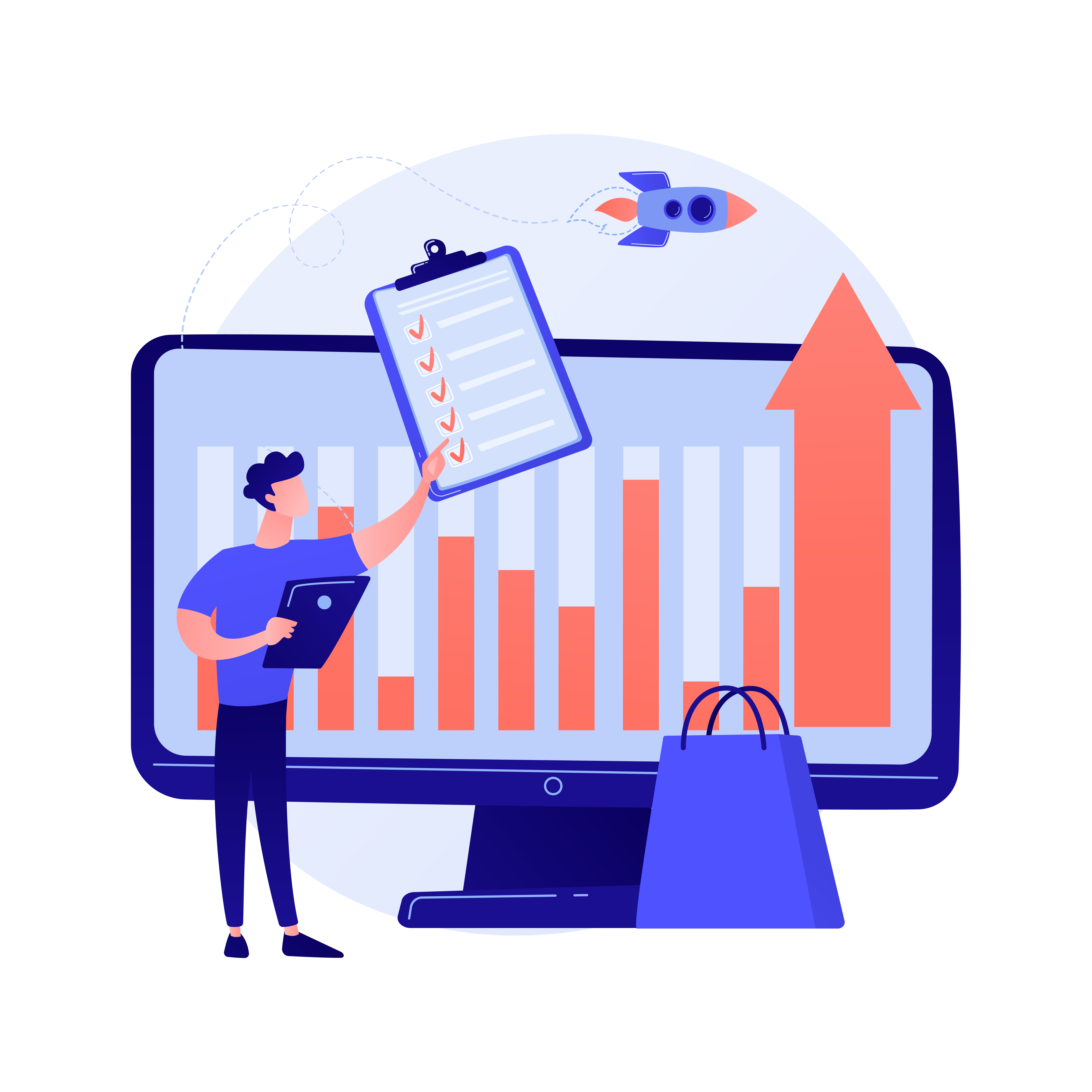Share in business, dividend calculation, percentage ratio. Contribution size, deposit amount, accounting and audit. Shareholders cartoon characters. Vector isolated concept metaphor illustration.